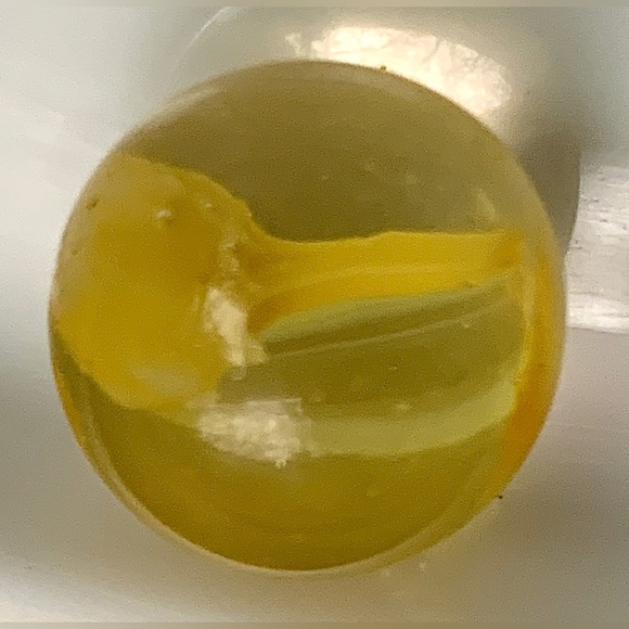 Vintage Yellow Egg Yolk Cat’s Claw Blown Glass Antique Marble - Picture 10 of 16